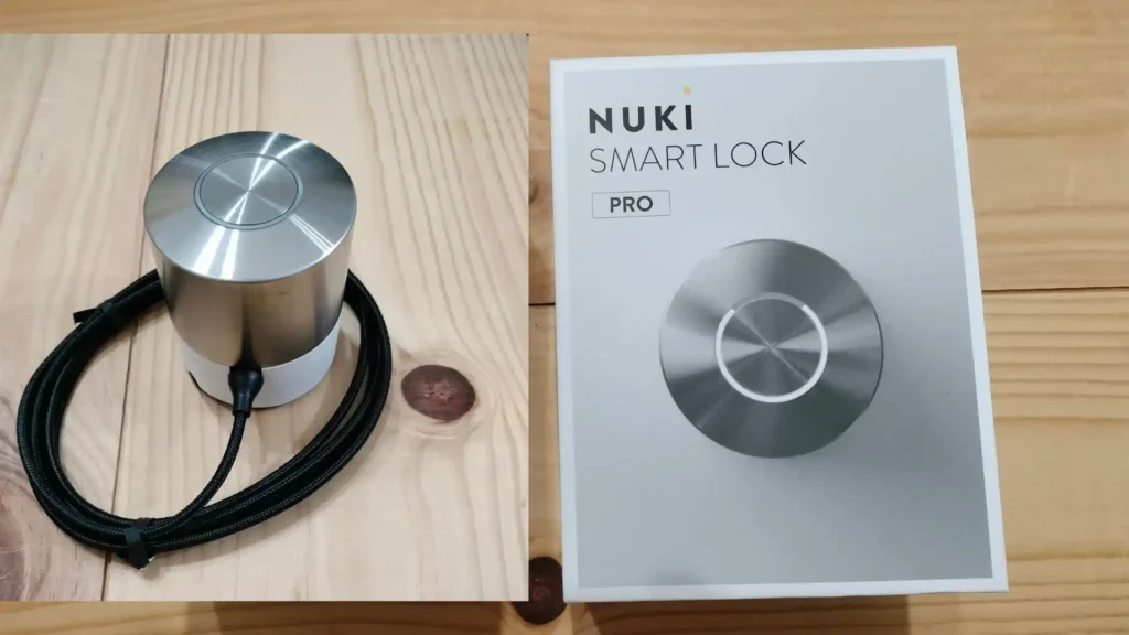 cerradura nuki smart lock pro con cable y caja de empaque